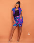 AMAHLE African Print Kimono Top & High-Waisted Shorts Set