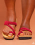 JOHARI Woven African Leather Women Sandals with Wooden Sole Base
