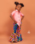 Aharona Satin Top and Ankara Bell Bottom Pants Set
