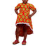 POPOTI High Low Girls Ankara Dress with Lace Trimming