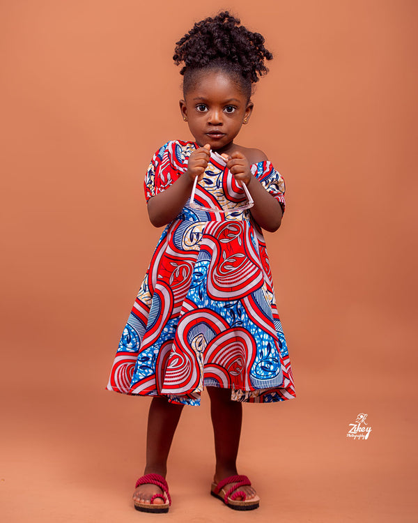 FOSUA Ankara African Print Midi Flare Dress
