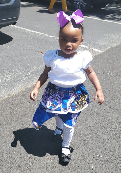 BAABY Ankara Kids Double Layer Flare Skirt and Top Set