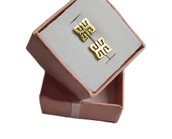 Ghanaian Adinkra Tradition Stud Gold Earrings