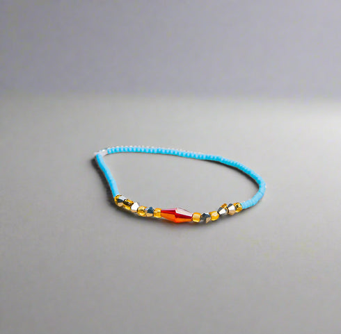 Ohuofe Anklet Bracelet Multicolored Carnival Bead Bangle beads