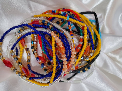Ohuofe Anklet Bracelet Multicolored Carnival Bead Bangle beads
