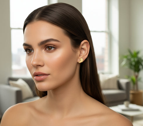 SAFARI SPLENDOR African Map Minimalist Stud Earrings – African-Inspired Jewelry for Women