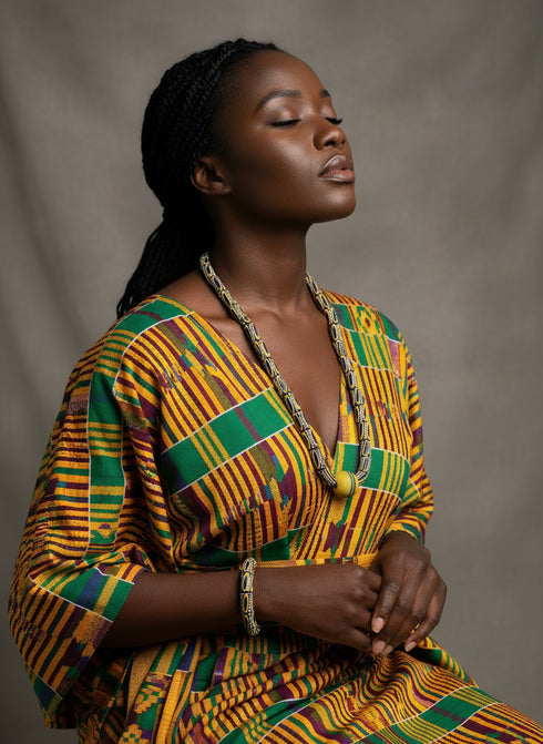 Aboagyewaa African Ceremonial Necklace and bracelet set - Unisex