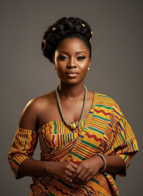 Aboagyewaa African Ceremonial Necklace and bracelet set - Unisex