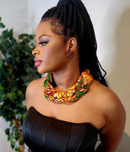 Load image into Gallery viewer, African Splendor Braided Ankara Necklace
