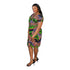 KEALATILE African Print Button-Front Shift Dress With Drawstring Sides