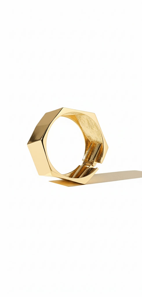 MALIKA Bold Geometric Gold Cuff Bracelet only – Stainless Steel 
Women Jewelry