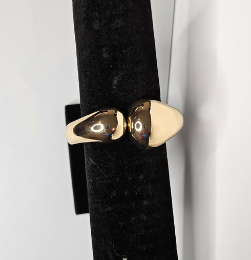 NABILA Bold Twin-Tip Gold Statement Cuff Bracelet Only – Stainless Steel Women’s Jewelry