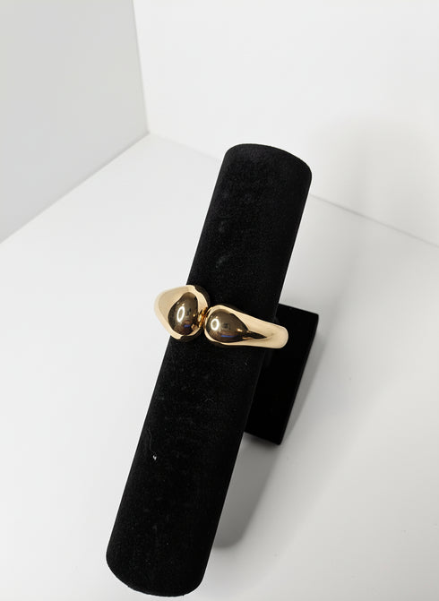 NABILA Bold Twin-Tip Gold Statement Cuff Bracelet Only – Stainless Steel Women’s Jewelry