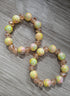 SADIYA Pastel Marble Beaded Hand Bracelet with Crystal Accents – Handmade Women’s Jewelry