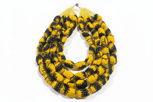 Ayo Radiance Four-Strand Ankara Necklace and Earrings Set