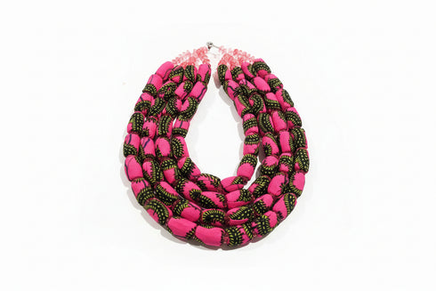 Ayo Radiance Four-Strand Ankara Necklace and Earrings Set