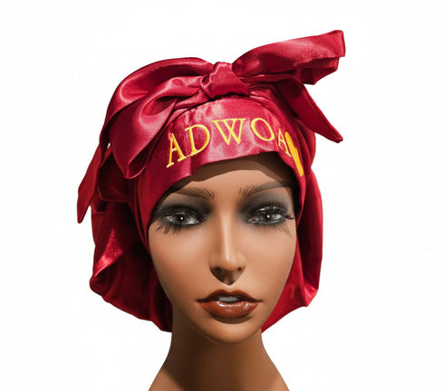 NAWOTWE ADWOA Days of the Week African Names Satin Bonnet Hair Accessory with Adjustable Tie Back - Monday