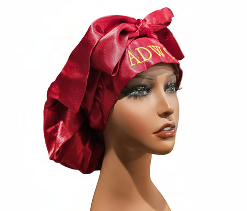 NAWOTWE ADWOA Days of the Week African Names Satin Bonnet Hair Accessory with Adjustable Tie Back - Monday