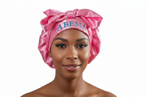 NAWOTWE ABENA Days of the Week African Names Satin Bonnet Hair Accessory with Adjustable Tie Back - Tuesday