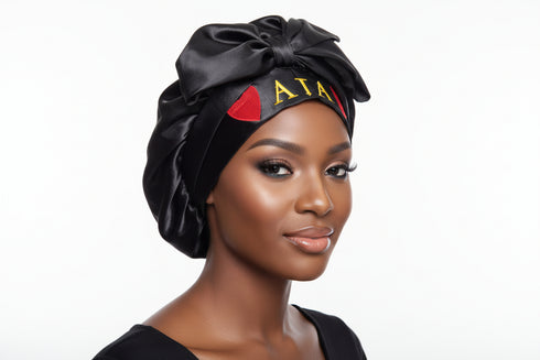NAWOTWE AKUA Days of the Week African Names Satin Bonnet Hair Accessory with Adjustable Tie Back - Wednesday