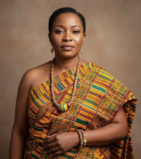 Korkor Adult African bead necklace and bracelet set