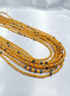 Boatemaa Handmade Orange Waist Beads with Blue Bead Accent Strand Blue Waist Beads - Ahyenie