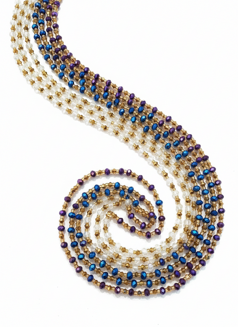 Ayana Purple Embellishment Waist Beads - Ahyenie