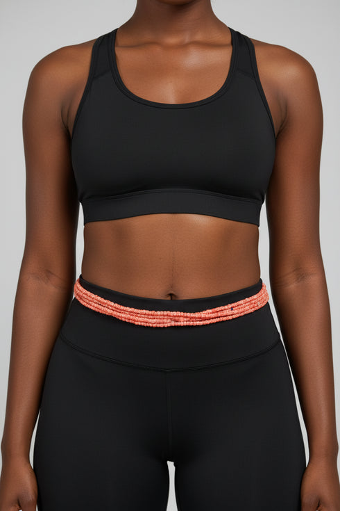 Lom Na Va Duo Waist Beads  - Orange & White Ahyenie