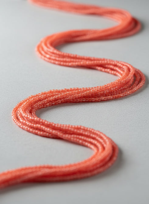 Lom Na Va Duo Waist Beads  - Orange & White Ahyenie