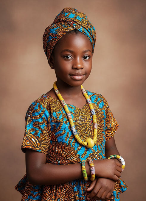 KUKUA Kids Babies Royal Handmade African Bead 3-Piece Set