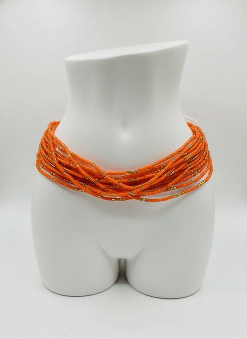 Odehyie Orange Class Waist Beads - Ahyenie