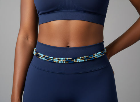 Nsroma Blue Instincts Waist Beads - Ahyenie 50 inch