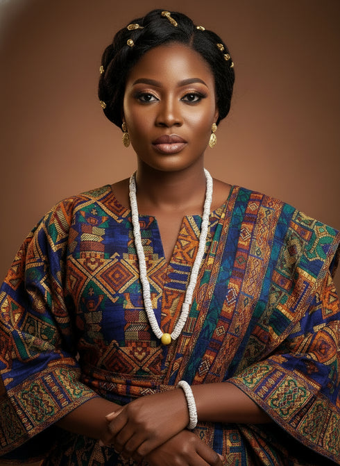 Frema Adult African bead necklace and bracelet set - Unisex