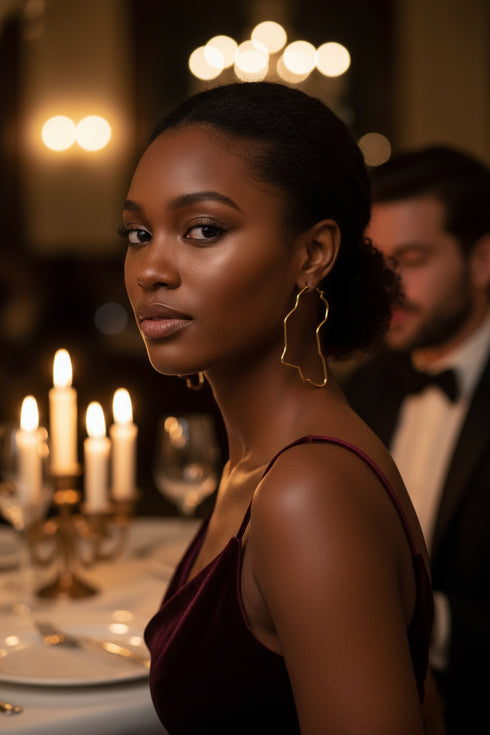 Elegant Contour African Map Hoop Earrings