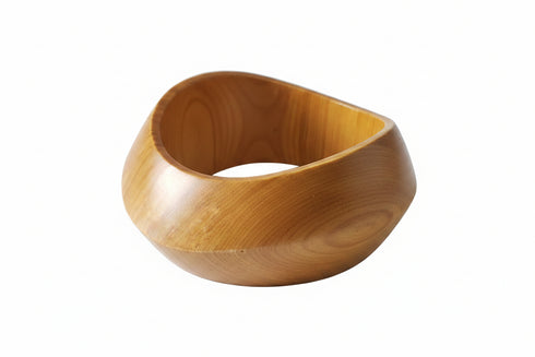 Wooden ring on a marble surface