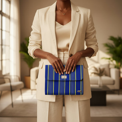 Abara Vividfest Ankara/African Print / Aso-Oke Fugu Kente/ Leather Clutch / Handbag for Women