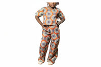 Abeni Girl's Ankara/African Print Pant and top Two-Piece Set