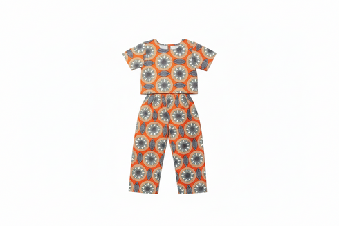Abeni Girl's Ankara/African Print Pant and top Two-Piece Set
