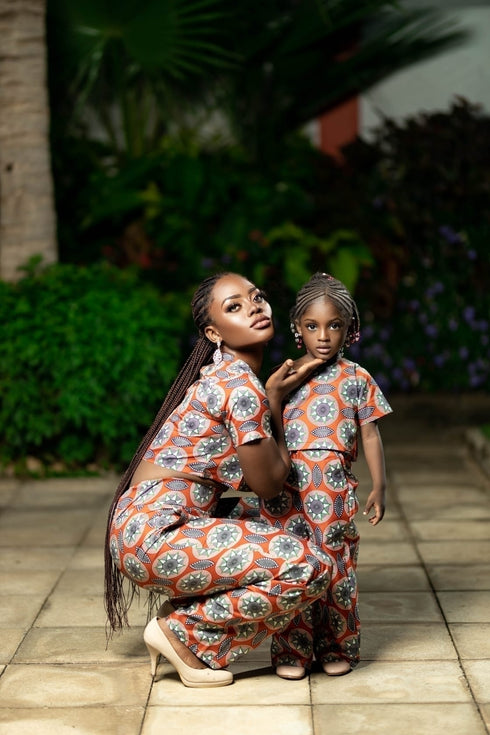 Abeni Women's Ankara/African Print Pant and Top Two-Piece Set