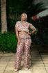 Abeni Women's Ankara/African Print Pant and Top Two-Piece Set