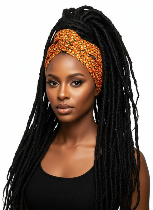 Adepa tie-on Ankara Headwrap/ Headpiece scarf - one-yard duku