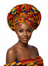 Adepa tie-on Ankara Kente Headwrap/ Headpiece scarf - one-yard duku
