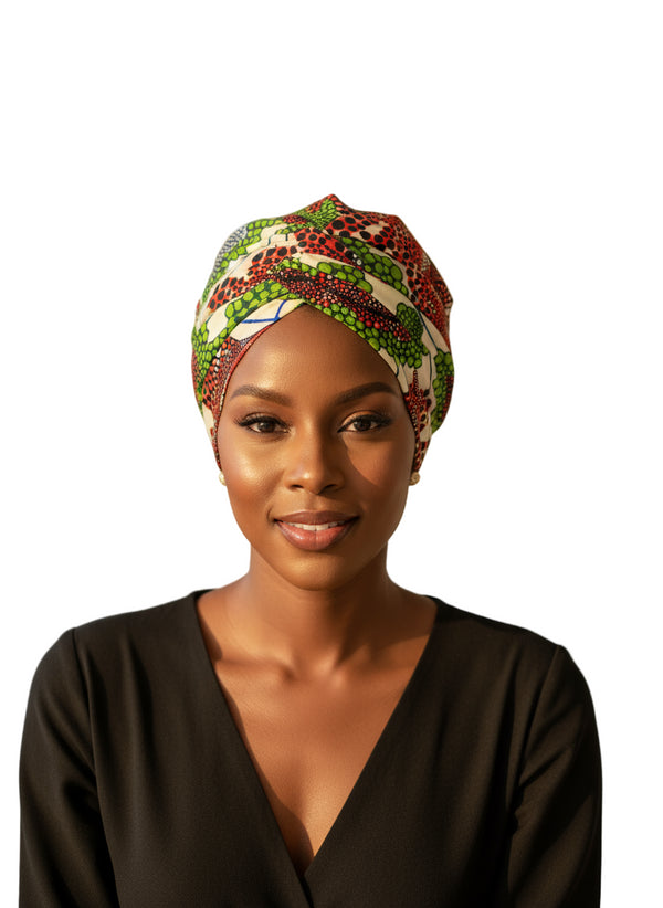 Adepa tie-on Ankara Headwrap/ Headpiece scarf - one-yard duku