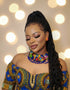 AfriChic Button and Beadwork Ankara Necklace