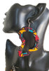 African Map Ankara Fabric Earrings