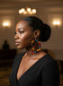 African Map Ankara Fabric Earrings