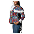 Amogelang Women’s Ankara Patchwork Blouse with White Ruffle Detail – Elegant African Print Top Only