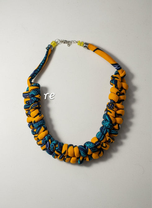 Ankara Sunbeam Twist Woven Ankara Necklace