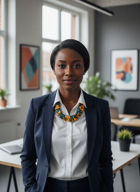 Ankara Sunbeam Twist Woven Ankara Necklace
