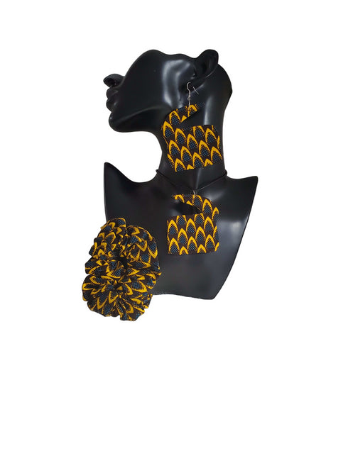 Aurora Africana Ensemble - Ankara Earring and Necklace Set